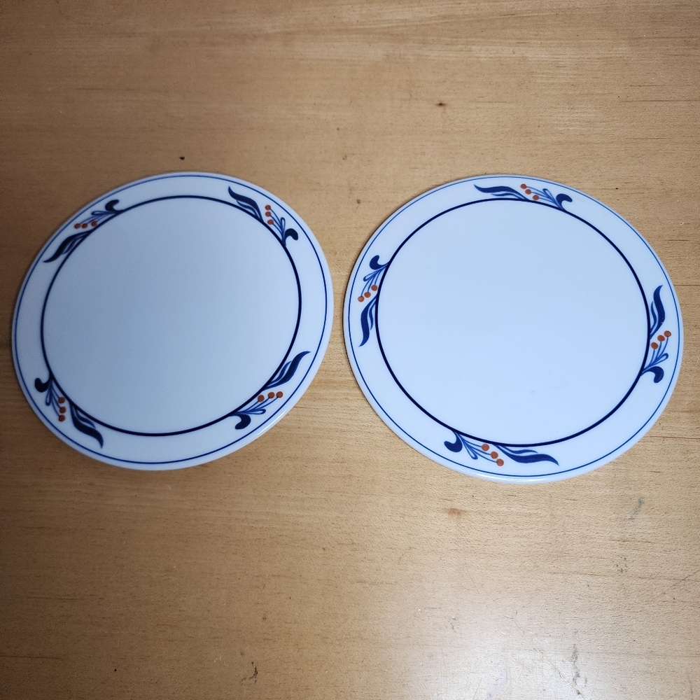Lot of 2 DANSK Bistro Trivet Maribo Bayberry Blue White Vintage trivets